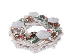 MCW Adventskranz Rund Holz Ø 35cm ohne Kerzen