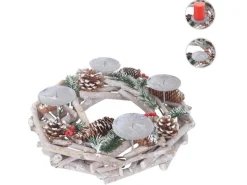 MCW Adventskranz Rund Holz Ø 35cm ohne Kerzen