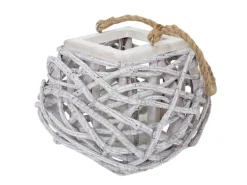 MCW Windlicht 40cm Holz Glaseinsatz