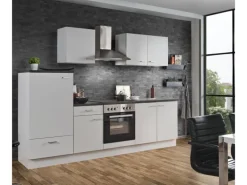 Menke Küchenzeile White Classic 270 cm Weiß-Marmor-Optik