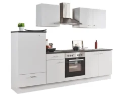 Menke Küchenzeile White Classic 270 cm Weiß-Marmor-Optik