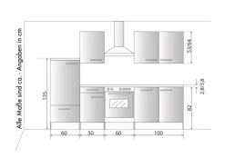 Menke Küchenzeile White Classic 270 cm Weiß-Marmor-Optik
