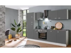 Menke Küchenzeile White Classic 270 cm Graphit-Weiß