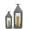 Metall Laterne 2er-Set Grau 40 / 60 cm