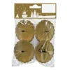 Metall-Kerzenhalter Rund Gold 6 cm 4 Stück
