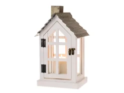 Metall-Laterne 20 cm  x 16 cm x 32,5 cm Weiß