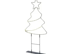 Metall-Lichtfigur Tanne 30 cm x 67,5 cm Warmweiß 180 Mini-LEDs