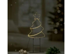 Metall-Lichtfigur Tanne 30 cm x 67,5 cm Warmweiß 180 Mini-LEDs