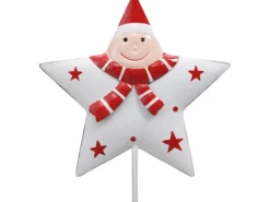 Metallstecker Schneemann-Stern 96 cm x 0,4 cm x 18 cm Bunt