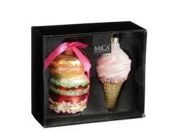 Mica Decorations Dekoration Ornament Macaron Eis Rot 2 Stück