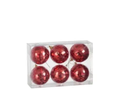 Mica Decorations Ornament Spiegelkugel Ø 6 cm Rot 6 Stück