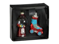 Mica Decorations Ornament Rollschuh Kaugummiautomat Rot 2 Stück