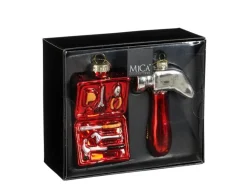 Mica Decorations Ornament Werkzeug Rot 2 Stück