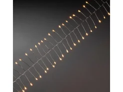 Micro LED Lichterkette 60 bernsteinfarbene LEDs Draht Silberfarben innen