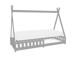ML-Design Kinderbett Tipi 90x200 cm Hellgrau Matratze H10cm Lattenrost