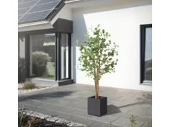 ML-Design Künstliche Eukalyptus 180cm Groß Kunstpflanze Naturholzstamm