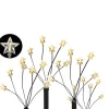 Mojawo 4 Stück LED Gartenleuchtstäbe 24 Sterne Warmweiß Sternenstäbe Weihnachtsdeko