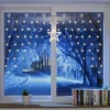 Mojawo Beleuchtete Weihnacht Lichterkette Fensterdeko Sternenvorhang 90 LED Warm Weiß