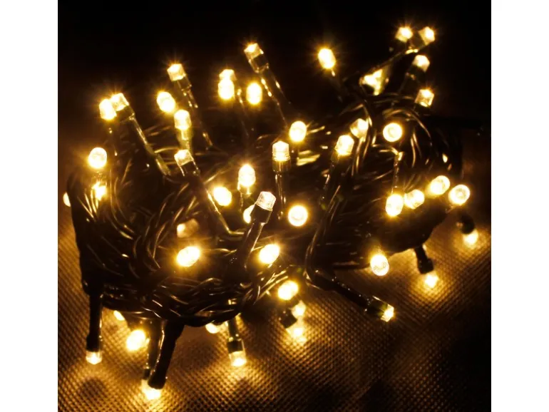 Mojawo 80er Lichterkette LEDs Weihnachtsbeleuchtung Innen und Außen Warmweiß Grün