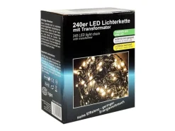 Mojawo 240er Lichterkette LEDs Innen und Außen Warmweiß Kabel Dunkelgrün