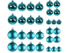 Mojawo 30tlg Christbaumkugeln Weihnachtskugeln Schmuckkugeln Baumschmuck Petrol 4 5 6 7cm