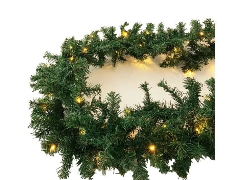 Mojawo XXL 100 LED Girlande Tannengirlande Lichterkette 810 cm Außen Batteriebetrieben