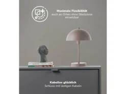 mokebo LED Tischlampe Kabellos  Akku Tischleuchte Dimmbar und Aufladbar Der Leuchtturm in Taupe