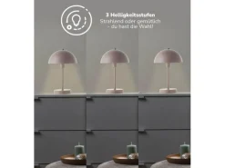 mokebo LED Tischlampe Kabellos  Akku Tischleuchte Dimmbar und Aufladbar Der Leuchtturm in Taupe