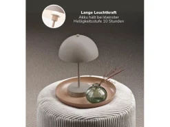 mokebo LED Tischlampe Kabellos  Akku Tischleuchte Dimmbar und Aufladbar Der Leuchtturm in Taupe