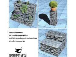 Niederberg Metall Gabione 100 x 30 x 30 cm - Maschenweite 5 x 10 cm