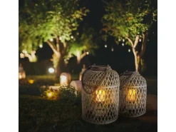 Näve Dekoleuchte-Solar-LED-Kerze Korbinian Braun Ø 27 cm x 38 cm