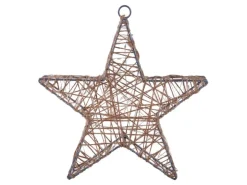 Näve LED Weihnachtsdeko Metallstern Natur 2er-Set