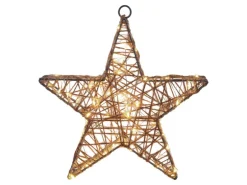 Näve LED Weihnachtsdeko Metallstern Natur 2er-Set