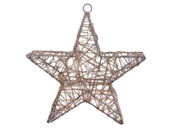 Näve LED Weihnachtsdeko Metallstern Natur 2er-Set