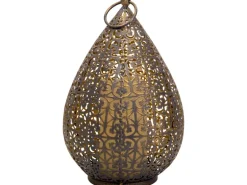 Näve LED-Dekoleuchte Antik Gold Lichtfarbe Warmweiß mit Flammeneffekt 27,8 cm