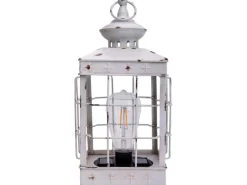 Näve LED-Deko-Solarleuchte Laterne 31,5 cm Antik Weiß mit Aufhängemöglichkeit