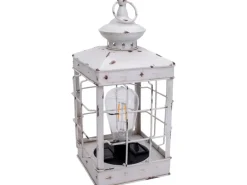 Näve LED-Deko-Solarleuchte Laterne 31,5 cm Antik Weiß mit Aufhängemöglichkeit