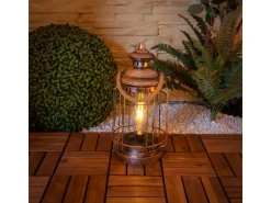 Näve LED-Deko-Solarleuchte Laterne 35 cm Kupfer mit Aufhängemöglichkeit