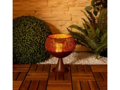 Näve LED-Deko-Solarleuchte mit Standfuß 25 cm mit Flammeneffekt