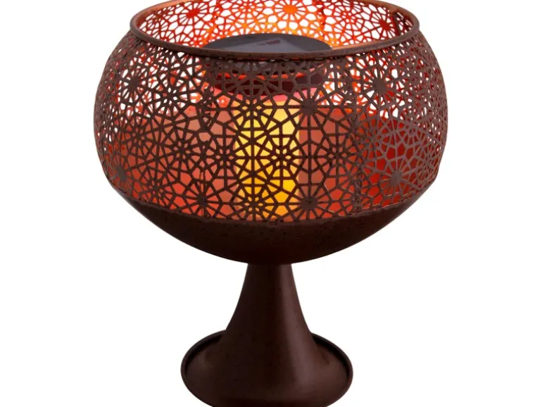 Näve LED-Deko-Solarleuchte mit Standfuß 25 cm mit Flammeneffekt