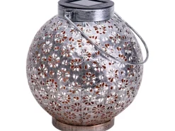 Näve LED-Deko-Solarleuchte Silber 2er-Set 18 cm