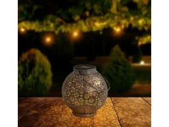 Näve LED-Deko-Solarleuchte Silber 2er-Set 18 cm