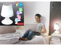 Näve LED-Deko-Tischleuchte mit Bluetooth Weiß rund