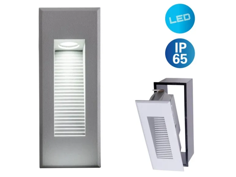 Näve LED-Einbau-Außenwandleuchte Kolari Silber 17,1 cm x 7,3 cm x 6,6 cm