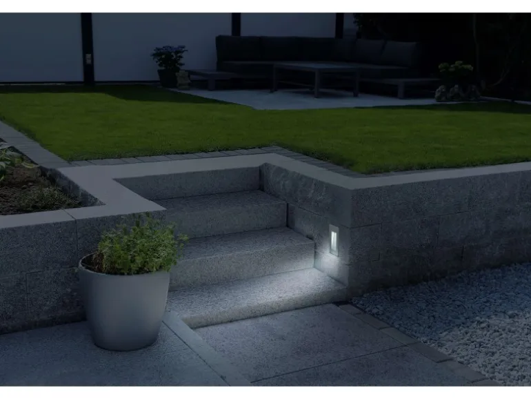 Näve LED-Einbau-Außenwandleuchte Kolari Silber 17,1 cm x 7,3 cm x 6,6 cm