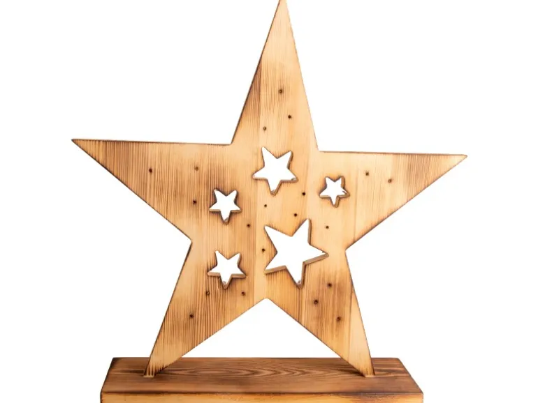 Näve LED-Holzstern 49 cm