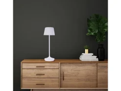 Näve LED-Solar-Akkutischleuchte Emmi Weiß Ø 13 cm x 38 cm