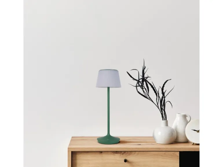 Näve LED-Solar-Akkutischleuchte Emmi Grün Ø 13 cm x 38 cm