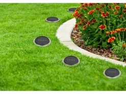Näve LED-Solar-Boden-Erdspießleuchte Kane Schwarz Ø 11,2 cm x 11 cm 6er-Set