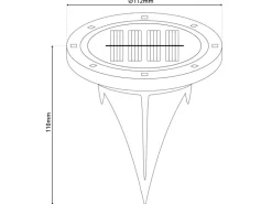 Näve LED-Solar-Boden-Erdspießleuchte Kane Schwarz Ø 11,2 cm x 11 cm 6er-Set